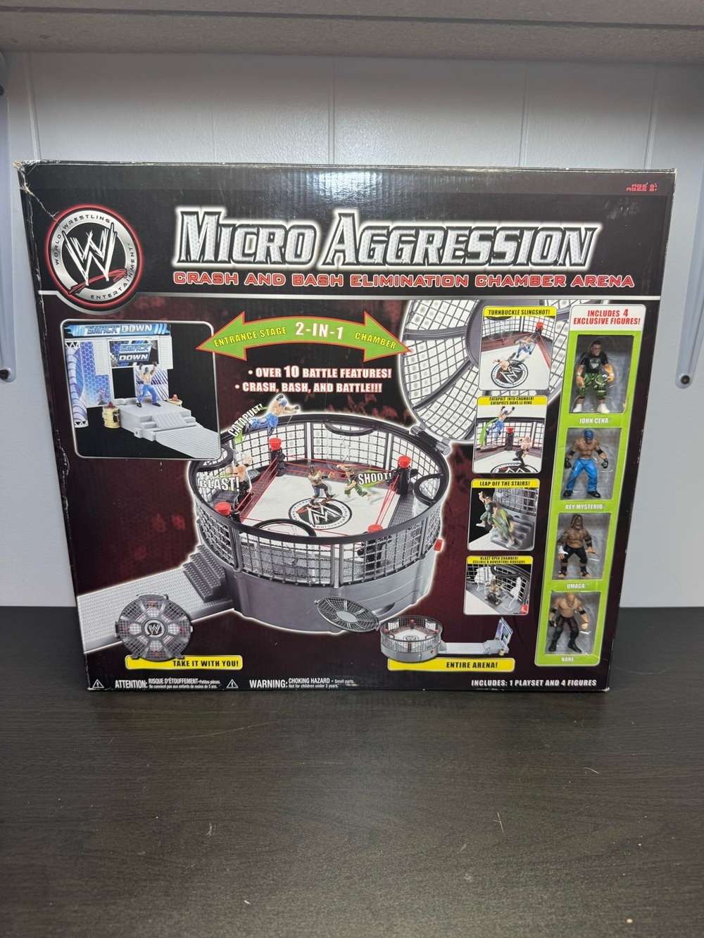 WWE Wrestling 2008 Micro Aggression Elimination Chamber Cage Ring
